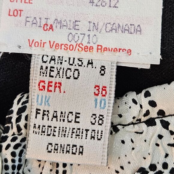 Joseph Ribkoff Floral Black White Jacket Crinkle Size 8 Jewel Zip Pull - Picture 9 of 11